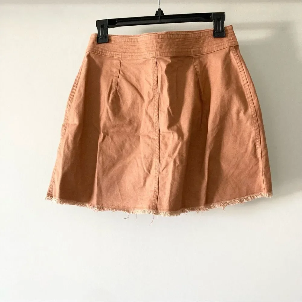 Madewell High-Waist Snap Skirt  Burnt Siena style J3992‎ size 2